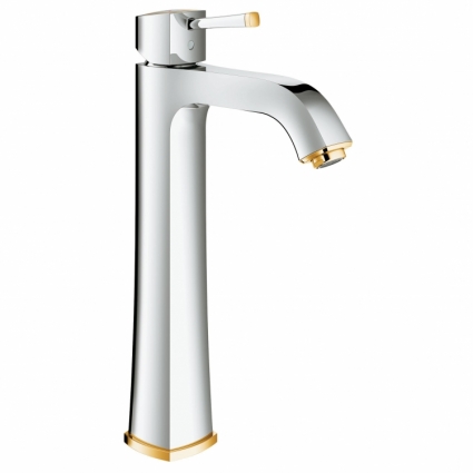 Смеситель для раковины Grohe Grandera, свободностоящий, однорычажный, хром/золото