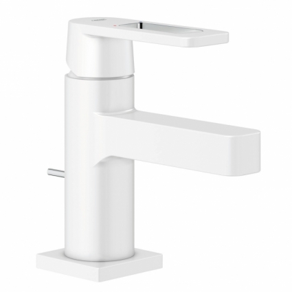 Смеситель для раковины Grohe Quadra с донным клапаном, уменьшенный, однорычажный, белый