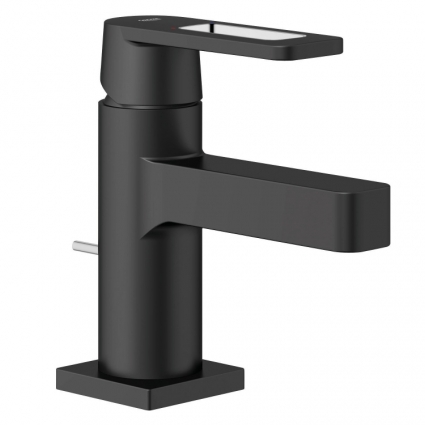Смеситель для раковины Grohe Quadra с донным клапаном, уменьшенный, однорычажный, черный