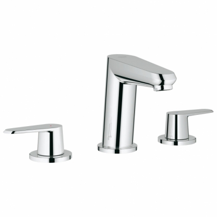 Смеситель для раковины Grohe Eurodisc Cosmopolitan на 3 отверстия с донным клапаном, двухвентильный, хром