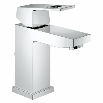 Смеситель для раковины Grohe Eurocube с донным клапаном и ограничением расхода воды, однорычажный, хром