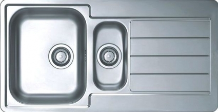 Мойка кухонная Alveus Line 10 глянцевая, прямоугольная, с крылом, 98x50 см