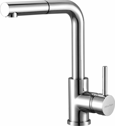 Смеситель Paulmark Kassel Ka214311-CR для кухонной мойки, хром, однорычажный, высота излива 24.5 см