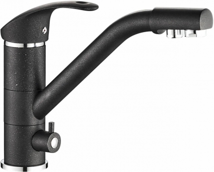 Смеситель Steel Hammer SH 321 Black Cr для кухонной мойки однорычажный, черный