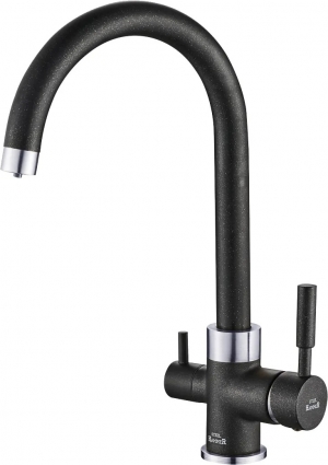 Смеситель Steel Hammer SH 713 Black Cr для кухонной мойки однорычажный, черный
