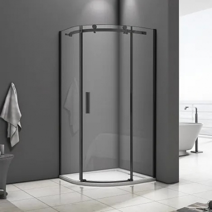 Душевой уголок Good Door Galaxy R-100-C-B четверть круга, двери раздвижные