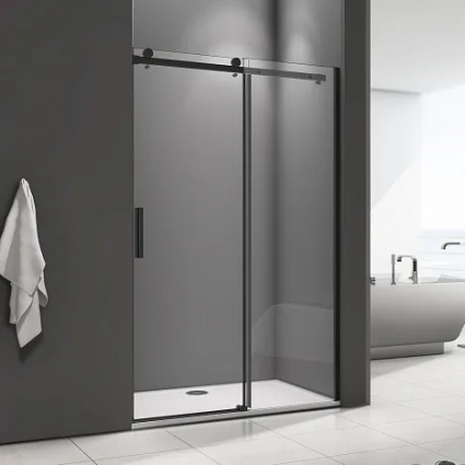Душевая дверь в нишу Good Door Galaxy WTW-110-C-B профиль черный раздвижная, стекло прозрачное