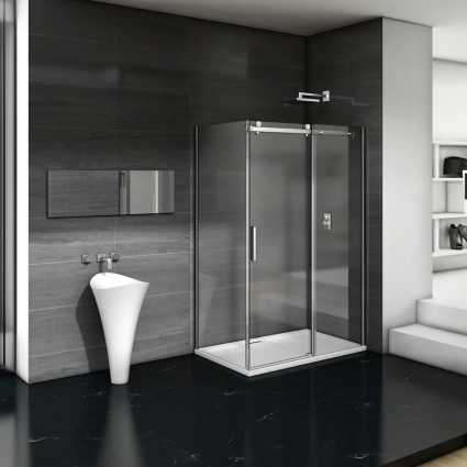 Душевой уголок Good Door Galaxy WTW+SP-C-CH 160x100, профиль хром, прямоугольный, двери раздвижные