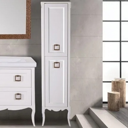 Шкаф-пенал ASB-Woodline Леонардо 40 R, слоновая кость, с дверками, матовый