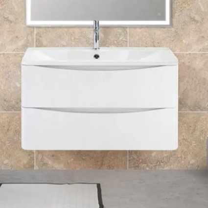 Тумба для комплекта BelBagno Acqua 100 bianco lucido подвесная, с ящиками