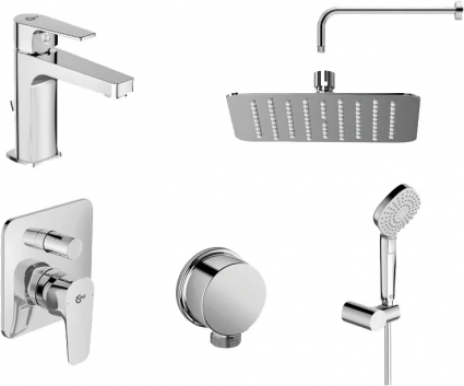 Душевой комплект Ideal Standard Esla BD002XC С ВНУТРЕННЕЙ ЧАСТЬЮ хром, шланг 175 см