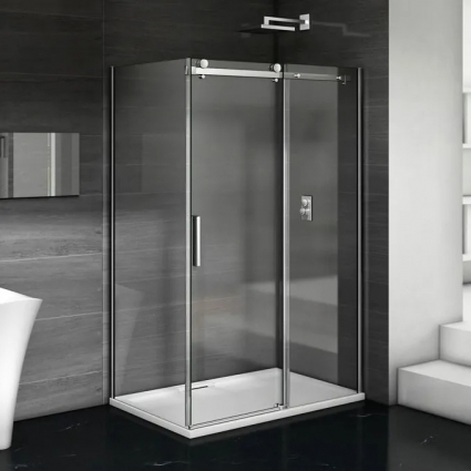 Душевой уголок Good Door Galaxy WTW+SP-C-CH 120х100, профиль хром, прямоугольный, двери раздвижные
