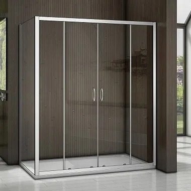 Душевой уголок Good Door Latte WTW-TD+SP-100-C-WE 160х100 прямоугольный, двери раздвижные