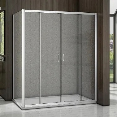 Душевой уголок Good Door Latte WTW-TD+SP-100-G-WE 150х100 прямоугольный, двери раздвижные