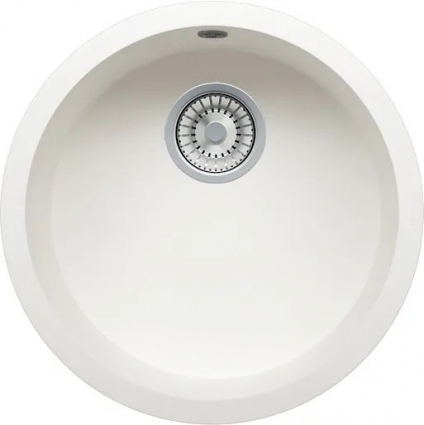 Мойка кухонная Tolero R-104 белая матовая, круглая, 43.5x43.5 см
