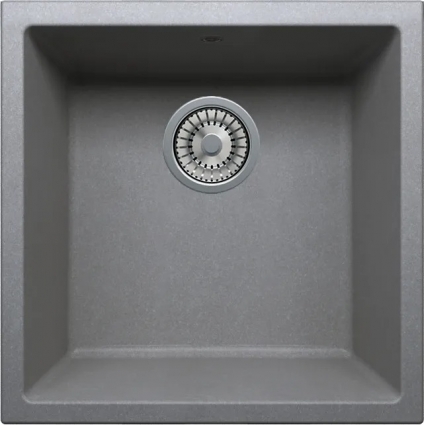 Мойка кухонная Tolero R-128 серая матовая, квадратная, 46x46 см