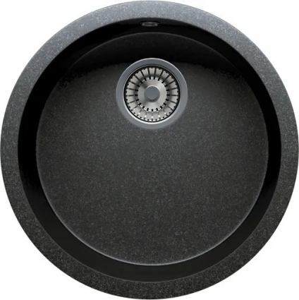 Мойка кухонная Tolero R-104 черная матовая, круглая, 43.5x43.5 см