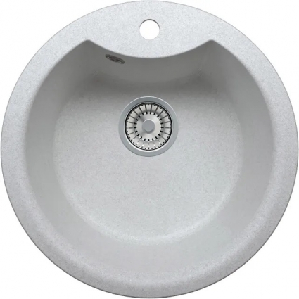 Мойка кухонная Tolero R-108E cерый металлик матовая, круглая, 51x51 см