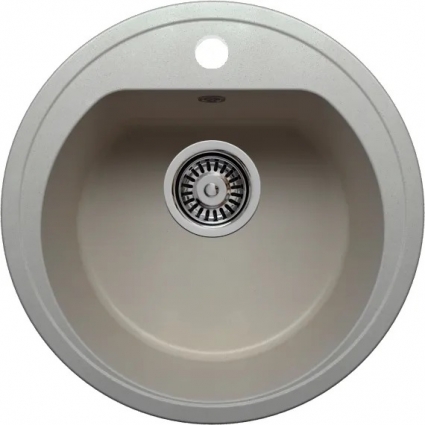 Мойка кухонная Polygran F-05 cерая матовая, круглая, 45x45 см