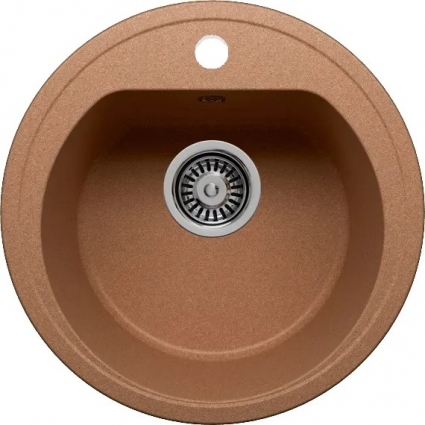 Мойка кухонная Polygran F-05 терракот матовая, круглая, 45x45 см