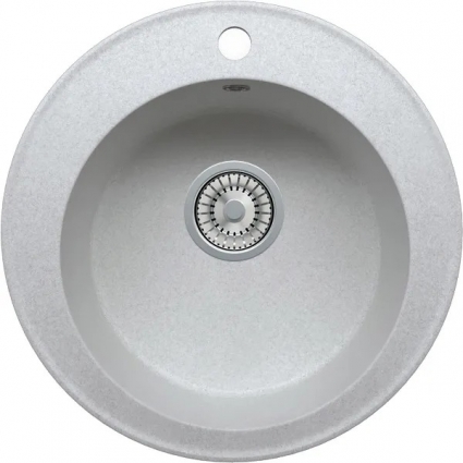 Мойка кухонная Tolero R-108 cерый металлик матовая, круглая, 51x51 см