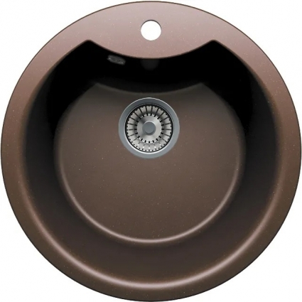 Мойка кухонная Tolero R-108E коричневая матовая, круглая, 51x51 см