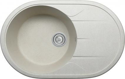 Мойка кухонная Tolero R-116 сафари матовая, овальная, с крылом, 77.5x51 см