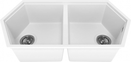 Мойка кухонная KitKraken Gulf White белая матовая, многоугольная, 85x44.4 см