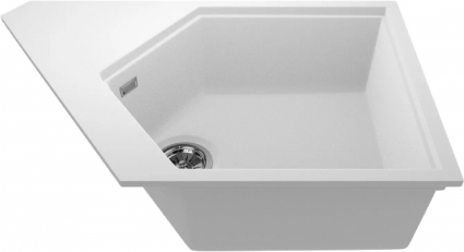 Мойка кухонная KitKraken River White белая матовая, многоугольная, 77.5x50 см