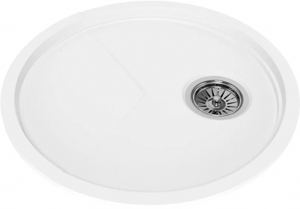 Дополнительная мойка KitKraken Spring White белая матовая, круглая, 51x51 см