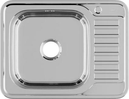 Мойка кухонная Iddis Basic BAS65PLi77 глянцевая, прямоугольная, с крылом, 65x50 см