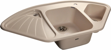 Мойка кухонная GranFest Corner C-1040 E белый матовая, многоугольная, 103.9x56 см