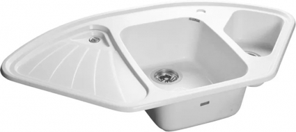 Мойка кухонная GranFest Corner C-1040 E иней матовая, многоугольная, 103.9x56 см