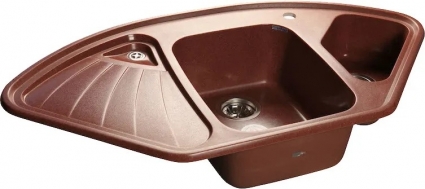 Мойка кухонная GranFest Corner C-1040 E красный марс матовая, многоугольная, 103.9x56 см