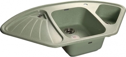 Мойка кухонная GranFest Corner C-1040 E салатовый матовая, многоугольная, 103.9x56 см