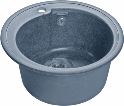 Мойка кухонная GranFest Rondo R-450 графит матовая, круглая, 44.3x44.3 см