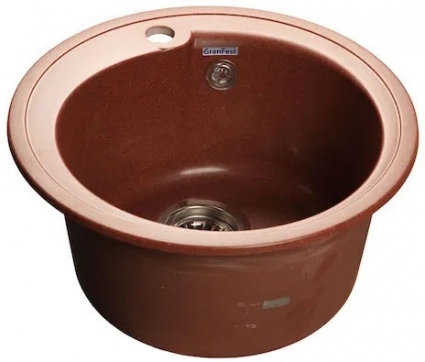 Мойка кухонная GranFest Rondo R-450 красный марс матовая, круглая, 44.3x44.3 см