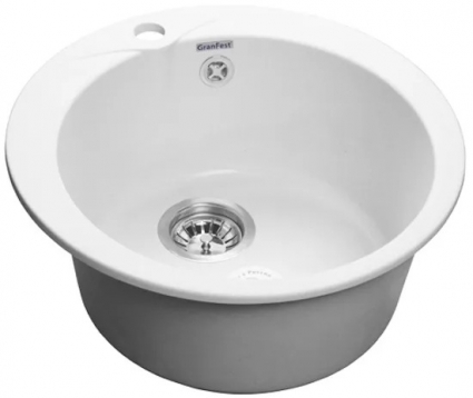 Мойка кухонная GranFest Rondo R-480 иней матовая, круглая, 47.5x47.5 см