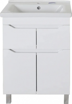 Тумба для комплекта ASB-Mebel Бари 60-2.2 белая с ящиками, матовая