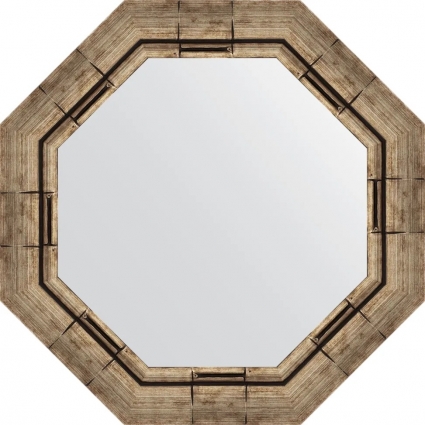 Зеркало Evoform Octagon BY 3667 54х54 см, серебряный бамбук, округлое
