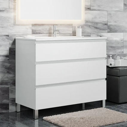 Тумба для комплекта Sanvit Авеню 3 100, белая, напольная, с ящиками