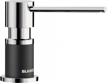 Дозатор Blanco Lato 525810 антрацит хром / черный, встраиваемый