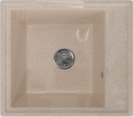 Мойка кухонная Mixline ML-GM Gloss 04 песочная глянцевая, прямоугольная, 42x48 см