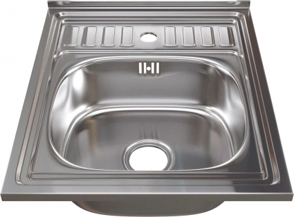 Мойка кухонная Mixline 527974 глянцевая, прямоугольная, с крылом, 50x60 см
