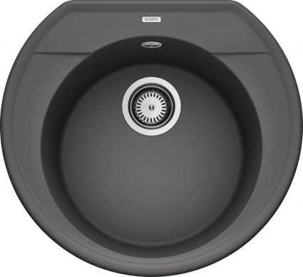 Мойка кухонная Blanco Rondoval 45 темная скала матовая, круглая, 53.5x49 см