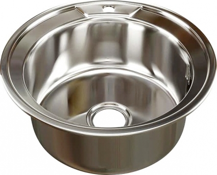 Мойка кухонная Mixline 532307 с декором, рифленая, круглая, 51x51 см