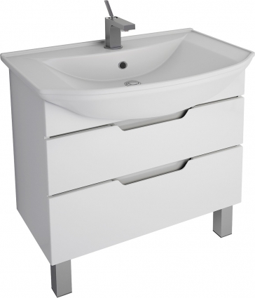 Тумба для комплекта Dreja.eco Laguna Plus 75 99.1106 белая с ящиками, матовая