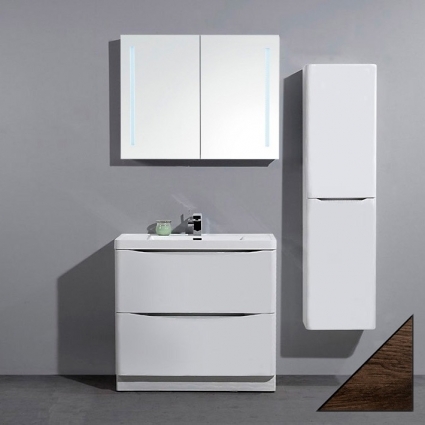 Мебель для ванной BelBagno Ancona-N 80 rovere more напольная с ящиками, с доводчиками