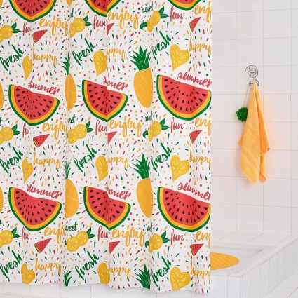 Штора для ванной Ridder Fruits 3100300 180x200 цвет белый,  в современном стиле