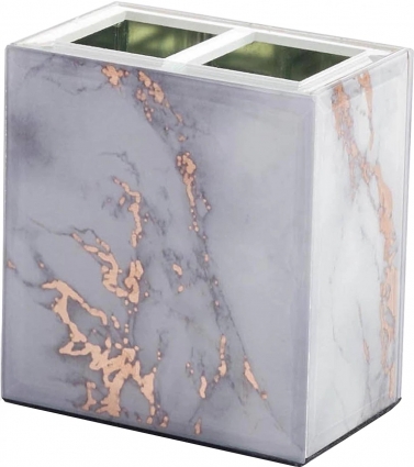 Стакан Kassatex Marble Swirl BGM-TBH-GD для зубных щеток серый / золото,  в современном стиле